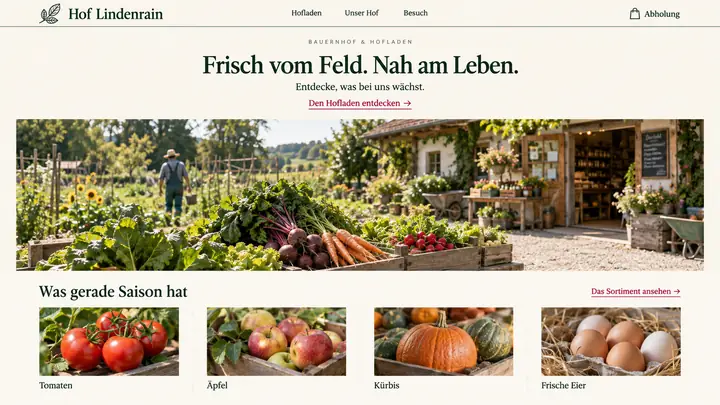 Design-Idee Hofladen