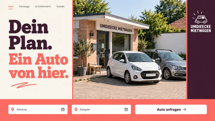 Design-Idee Autovermietung