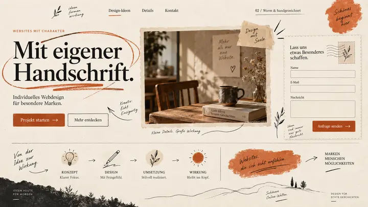 Design-Idee Warm und handgezeichnet