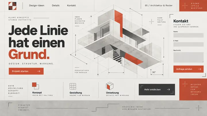 Design-Idee Architektur und Raster