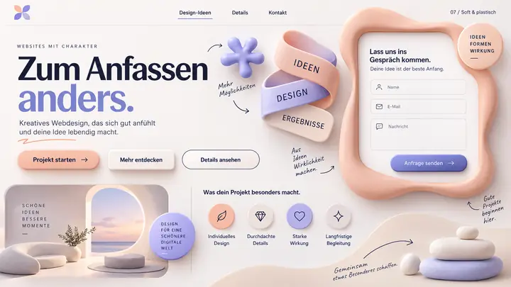 Design-Idee Soft und plastisch