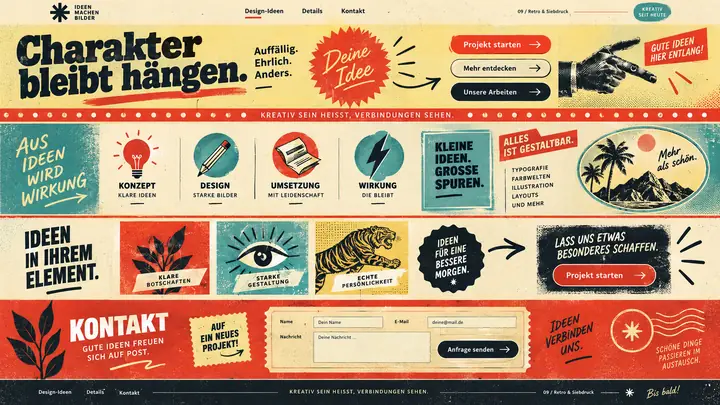 Design-Idee Retro und Siebdruck