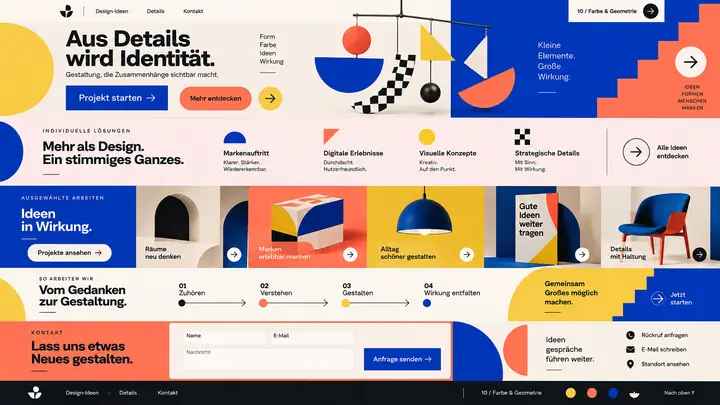Design-Idee Farbe und Geometrie