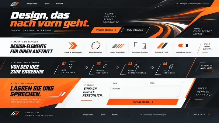 Design-Idee Bewegung und Geschwindigkeit
