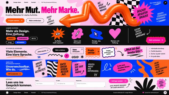 Design-Idee Pop und maximale Wirkung