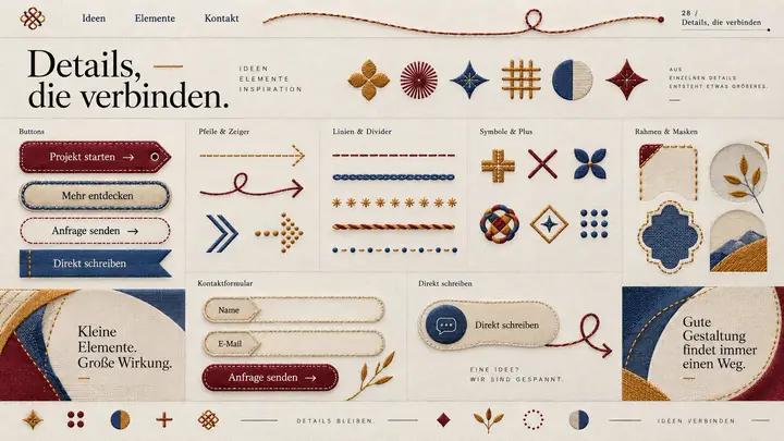 Design-Idee Faden und Fläche