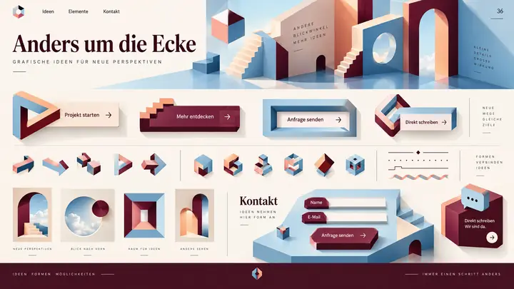 Design-Idee Isometrie und Perspektive