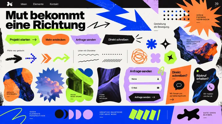 Design-Idee Energie und Farbfeld