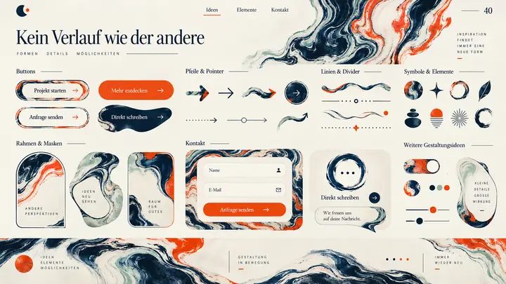 Design-Idee Marmorierung und Fluss