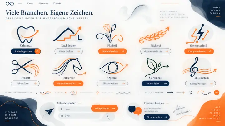 Design-Idee Zeichen in feiner Linie