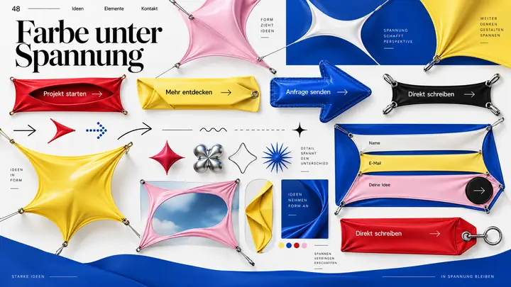 Design-Idee Farbe unter Spannung