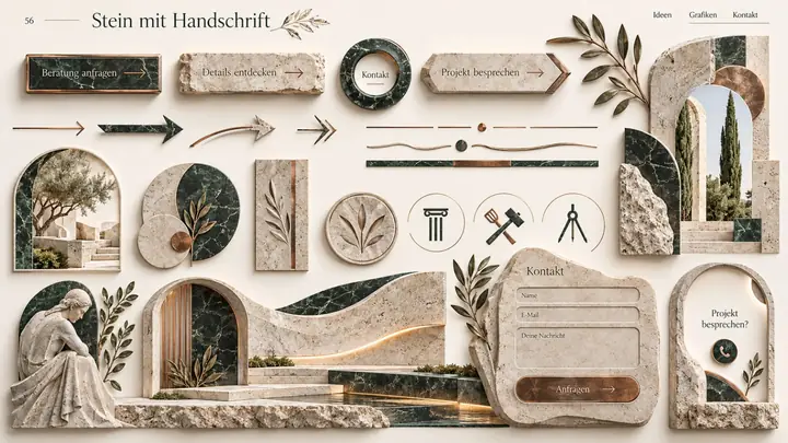 Design-Idee Stein mit Handschrift