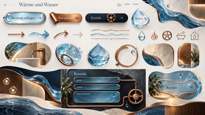 Design-Idee Wärme und Wasser